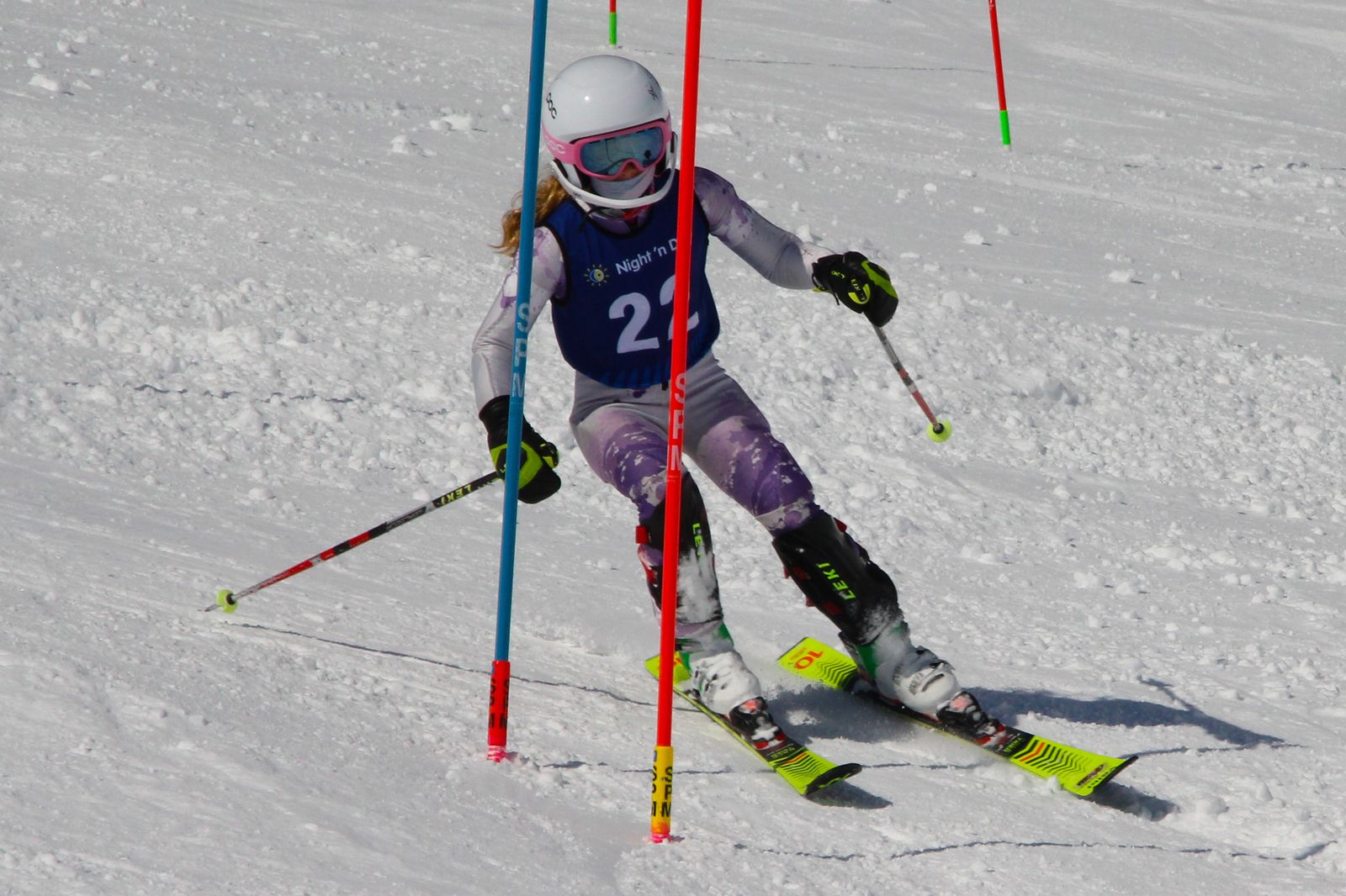 Briar clattering through a slalom gate