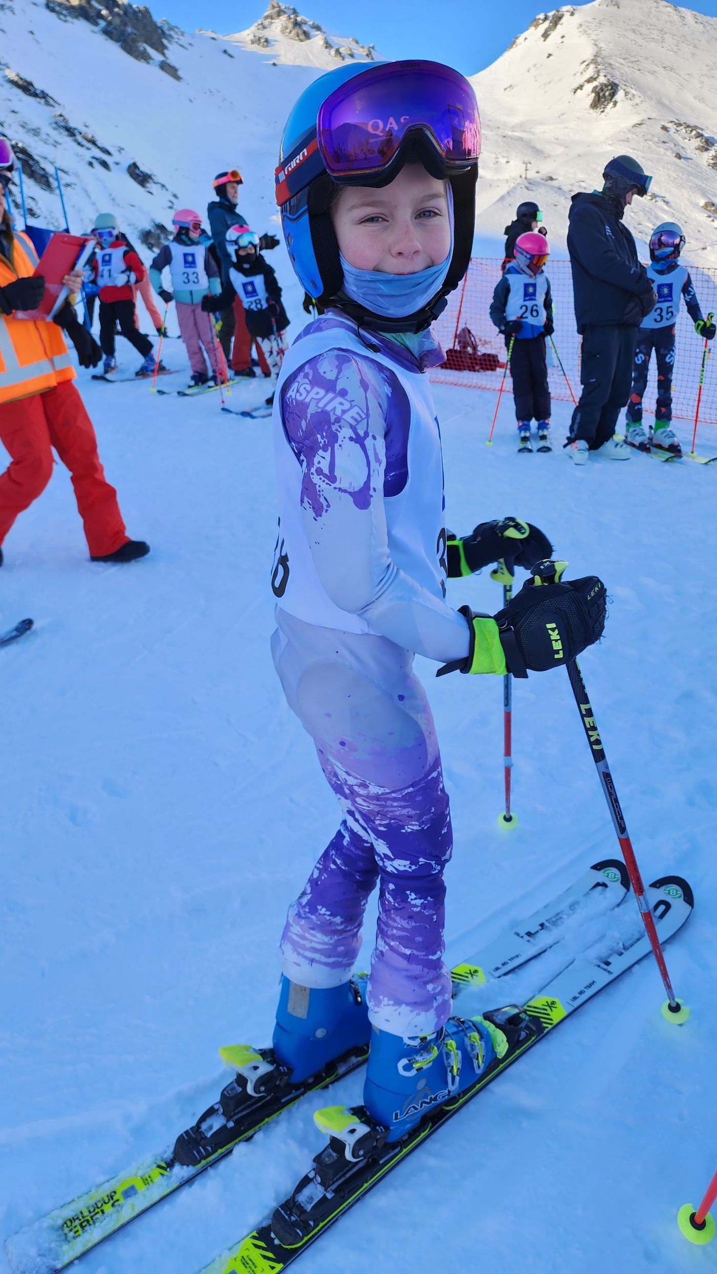 Briar in the start area before a run
